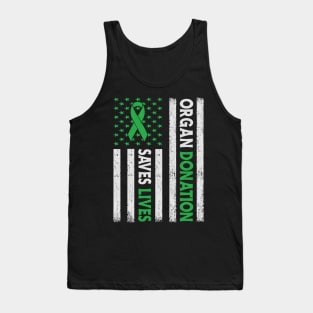 Organ Donation Saves Lives USA Flag Organ Donation Awarenes Tank Top